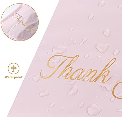 Mailing Bags, 60pcs Rose-Gold Poly Mailers 10x14 Inch(250 x 350mm) with Handle and Thank You Self Seal Waterproof Envelope Shipping Bags for Assorted Post Shipping Parcels Package Bags