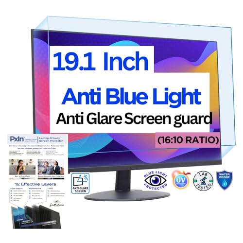 Image of Pxin Monitor Anti Bluelight and Anti Glare Screen Guard compatible with 19.1 Inch (16:10) | BLUV Lightblock Tech | Scratch Proof | Prevents bluelight | Eye Protection | No Dry Eyes