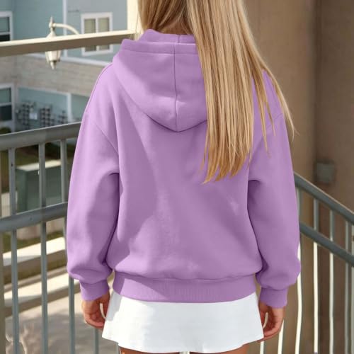 Sweatshirts for Girls Cute Zip Up Hoodie Long Sleeve Bow Tops Pocket - image 3