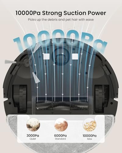 Vexilar Robot Vacuum Cleaner with Mop,10000Pa Strong Suction,Self Emptying - Image 3