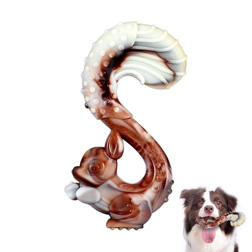 犬用おもちゃ 牛肉風味 歯磨きおもちゃ 噛むおもちゃ 犬用デンタルトイ 食品級ナイロン製 丈夫 長持ち ストレス解消 歯磨き 多機能 リス