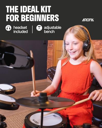 TDX-18 Quiet Electronic Drum Set with Mesh Pads, Pedals, Bluetooth, and More