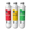 Aquatic Life Reverse Osmosis Twist-in Replacement Water Filter Cartridges Pack Set, Activated Carbon Block, Sediment Filter and 100 GPD RO Membrane, 3-Piece Bundle