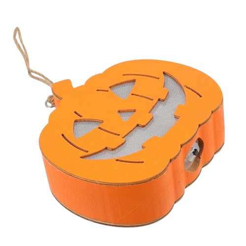 PRETYZOOM Halloween Ornament Wooden Pumpkin Light Decorative Warm Lighting for Home Party