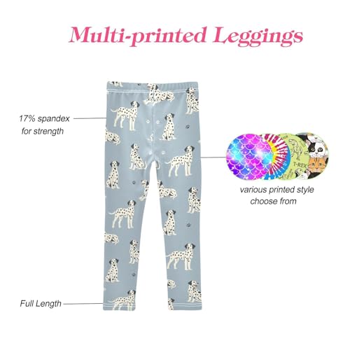 CaTaKu Girls' Leggings Dalmatian Dogs Paw Prints Toddler Leggings for Girls Kids Pants Size 4-10T4