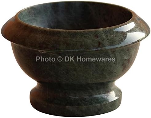 Indian Dessert Bowl Serving Bowl Small Vessel Green Fine Polished Jointless Marble Stone Multi Utility Decorative Storage Vessel By DK Homewares