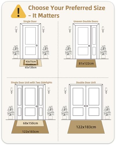 COLOR&GEOMETRY Schmutzfangmatte Innen 55x80cm, Fußmatte Innen, rutschfeste Fußmatte, Eingangsteppich, Sauberlaufmatte, Türmatte für Eingang, Haustür, Innen und Außen (Beige)