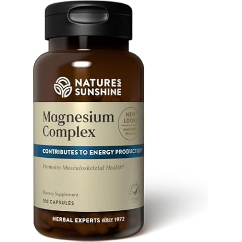 Nature’s Sunshine Magnesium Complex - High Potency Magnesium Supplement for Muscle Function, Energy Production, & Reduction of Tiredness and Fatigue - 50 Servings (100 Capsules) Cover