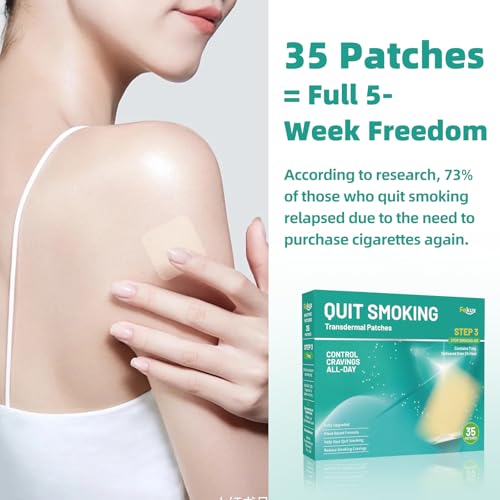 Fekux Quit Smoking Nicotine Patches Step 3, 7 mg Stop Aids Delivered Over 24 Hours Nicotine Transdermal Patch 35 Count Help to Quit Smoking Aids That Work