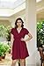 SARJANA Womens Solid Color Summer Short Dress V Neck Casual Beach Cover Up Sundress Free Size (US, Alpha, One Size, Regular, Regular, Free Size Fits to All, Maroon)