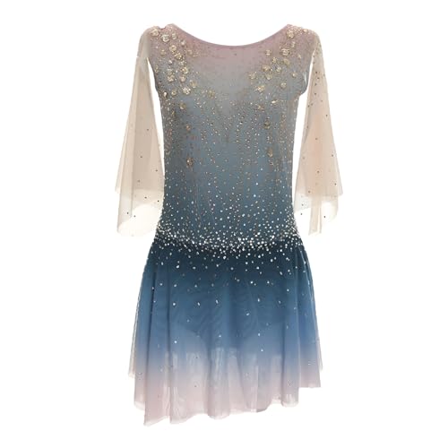 Robe de patinage artistique dégradée idéale pour gala de fin d'année