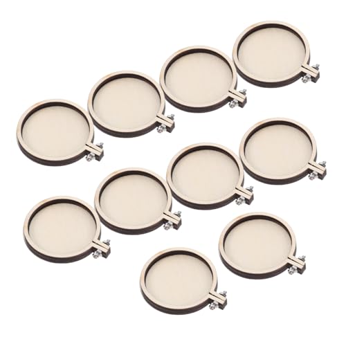 Mini aro bordado redondo de madera 10piezas para decoración de pulseras y DIY