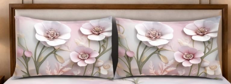 Image of DECOR WELL 7d Bedsheet for Double Bed King Size with 2 Pillow Covers, Polycotton 220 TC Super Soft & Breathable, Wrinkle Free Pink Green Rose Printed Double Bed Bedsheet Set (90x100 Inch)