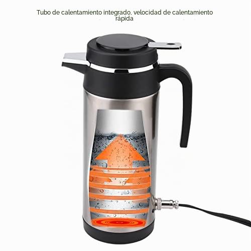 Hervidor eléctrico para coche, 12 V, 1000 ml, hervidor de viaje, de acero inoxidable, con encendedor de cigarrillos, hervidor de viaje portátil para agua caliente, café, té