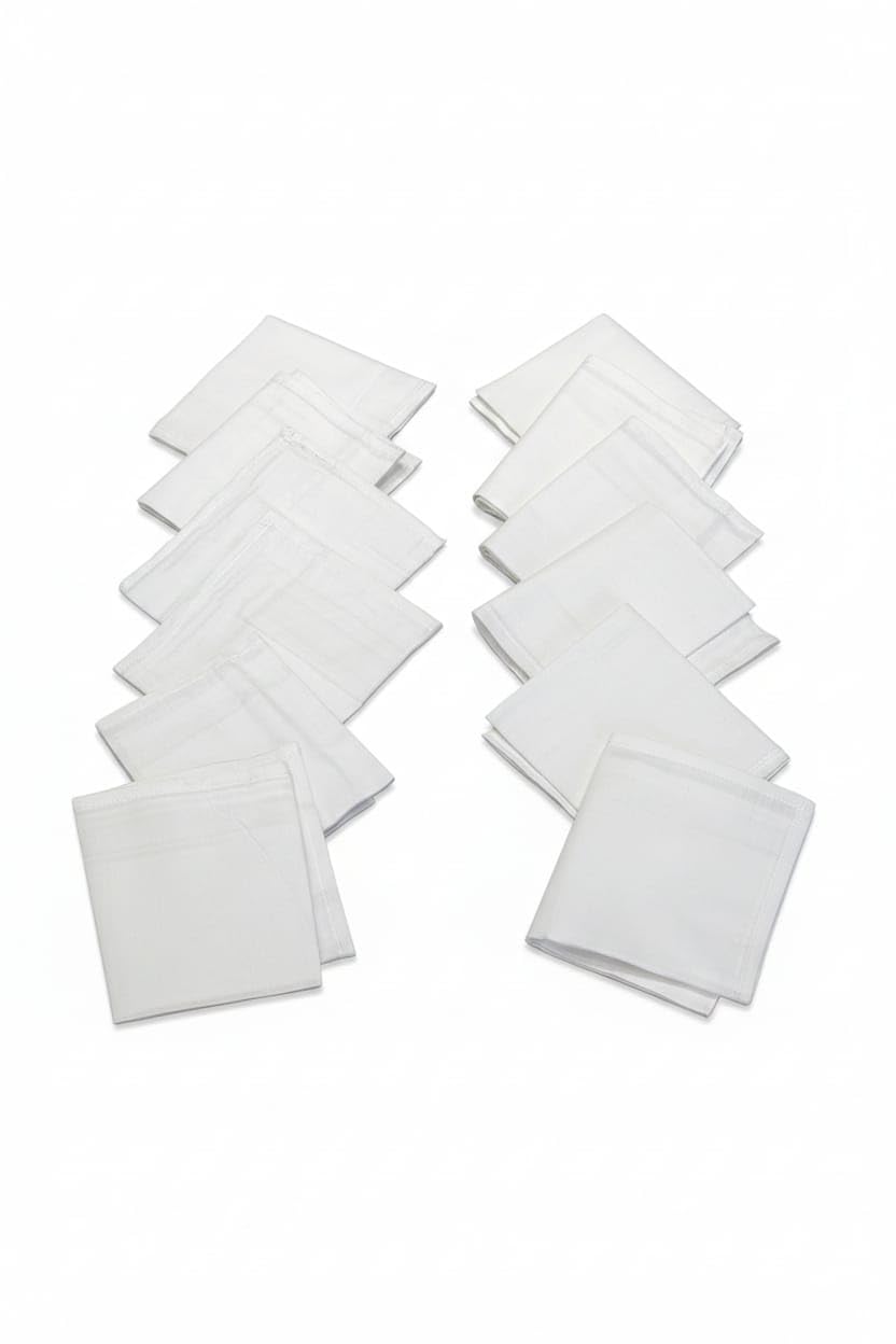 Men handkerchief pack of 12 Pure 100% cotton Rumaal-picture-37