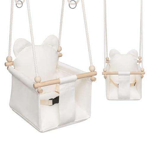 MAMOI® Schaukel Indoor, Holzschaukel, Schaukeln für Türrahmen und Decke, Swing, Holzschaukel für Zimmer, Verstellbare Schaukel
