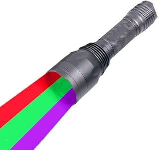 Green Red UV Light 3 LED Hunting Flashlight Deer Blood Tracker Light Red Night Vision Green Hunting Lights Black Light Tactical 3 Colors in 1 Flashlights for Hog, Predator, Coyotes Night Hunting