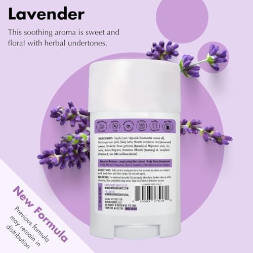 Image of MONA BRANDS All Natural Deodorant For Women & Men | For Sensitive Skin | No Aluminum or Baking Soda | (2-Pack LAVENDER 1.76 Oz each)