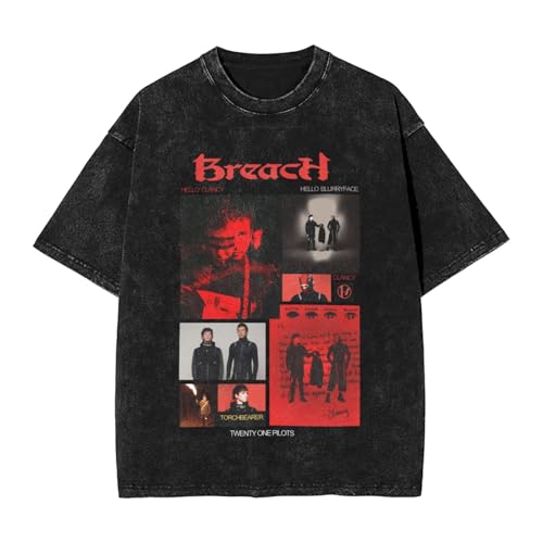 Twenty Music One Pilots 2025 Music Tourt-Shirt Men Comfortable Comfortable Cotton Retro Tops Black