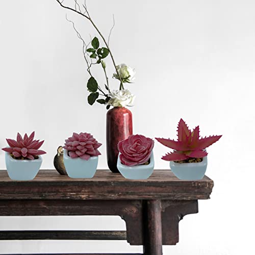 "Transform Your Home and Office with Vibrant Pink Artificial Succulents in Ceramic Pots - A Stunning 4-Piece Set for Your Living Room and Hall Decor!" "Transform Your Home and Office with Vibrant Pink Artificial Succulents in Ceramic Pots - A Stunning 4-Piece Set for Your Living Room and Hall Decor!"