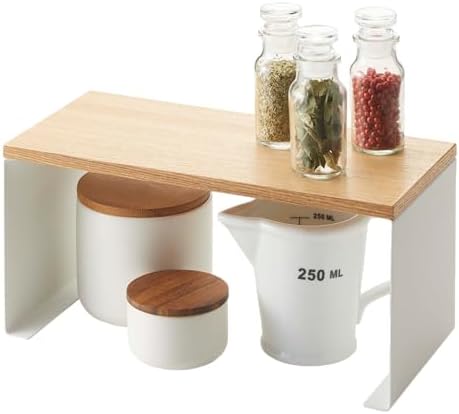 Yamazaki 3922 Tosca Slim Stackable Kitchen Rack, White, Steel/Woo...