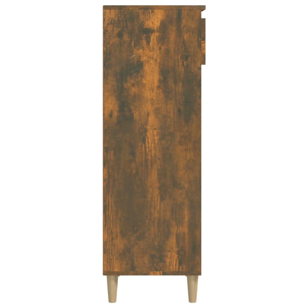 Szafka na buty, dąb wędzony, 40 x 36 x 105 cm, materiał drewnopochodny z 4 otwartymi półkami i 1 szufladą do przechowywania i organizacji