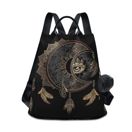 Image of ALAZA Boho Crescent Moon Dreamcatcher Backpack Purse for Women Anti Theft Fashion Back Pack Shoulder Bag