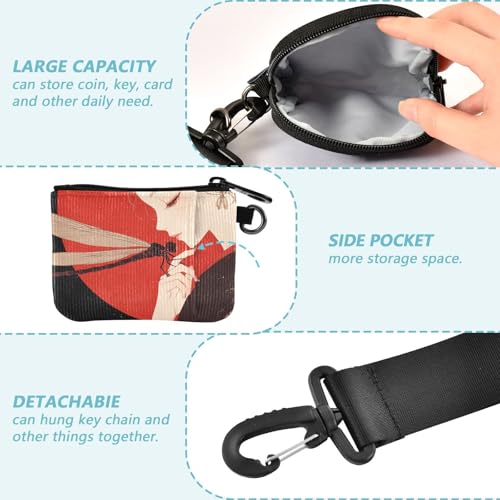 Retro Dragonfly Anime Chinese Style Dual Wristlet Wallets for Women Large Capacity ID Card Holders Protector with Zipper Pocket for Work Travel 2 Pcs3