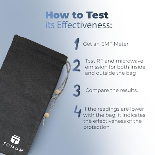 Image of TOMUM EMF Shield Sleeve for Cell Phone - EMF Protection Smartphone Pouch - Anti EMP Bag - Signal Blocking Case for Radiation EMF EMP 5G RFID (Black, 2 Pack)