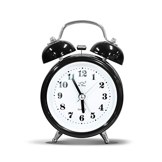 OWill Twin Bell Alarm Clock with 3D Dial Simple, Super Extra Loudest Ringing for Adults, Heavy Sleepers, Teenagers, Alarm Clocks for Bedrooms, Battery Operated Retro Vintage Old School Classic