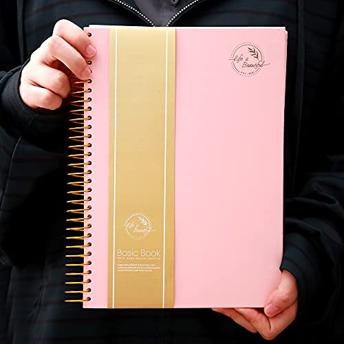 Yoment Hardcover Spiral Notebook 150 Sheets 3 Subject Large College Ruled Notebook For Office Meeting Notebook College Essentials Composition Notebook Wire Bound Journal School Supplies, Pink #TOP5