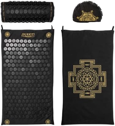 Shakti Premium Acupressure Mat and Pillow Set, Original Intensity, Sustainable & Durable, Relieves Stress & Tension, Relaxation & Focus, Ethically Handcrafted Acupuncture Mat, Organic Cotton Certified