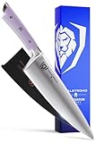 Picture of Dalstrong Chef Knife - 8 inch Blade - Gladiator Series - Forged High Carbon German Steel - Razor Sharp Kitchen Knife - Professional Full Tang Knives - Lilac Handle ABS - Sheath - NSF Certified