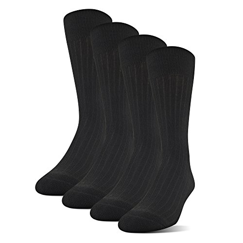 MediPeds mens Sorbtek Polyester Dress Crew Socks, 4-pack