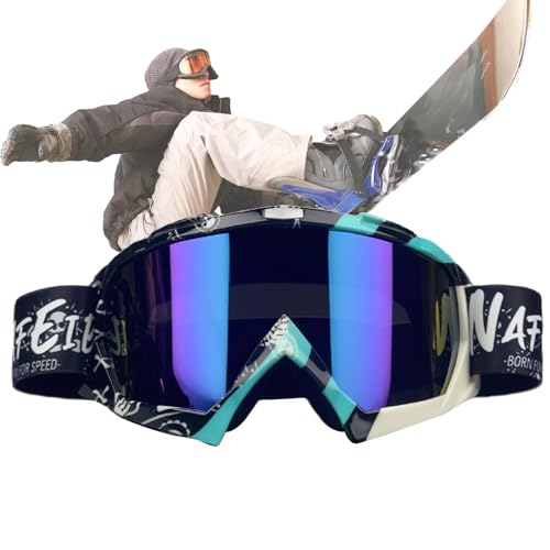 Protección de gafas de esquí de snowboard gafas de esquí anti-fog | Las gafas de esquí resistentes al esquí absorben rayos UV, vasos de snowboard con un forro de doble, correas ajustables, compat