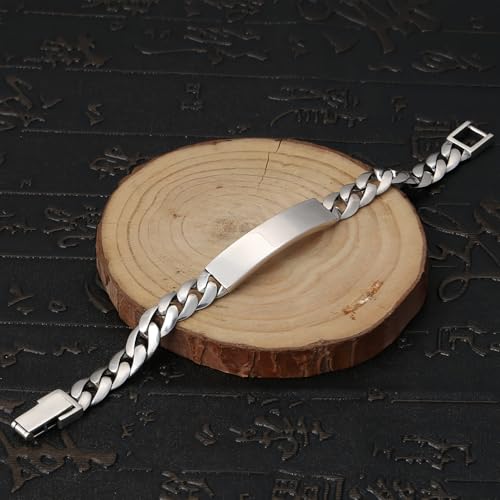 Plain Solid 925 Sterling Silver Cuban Link Curb Chain Bracelet for Men 9mm 18/20 cm3