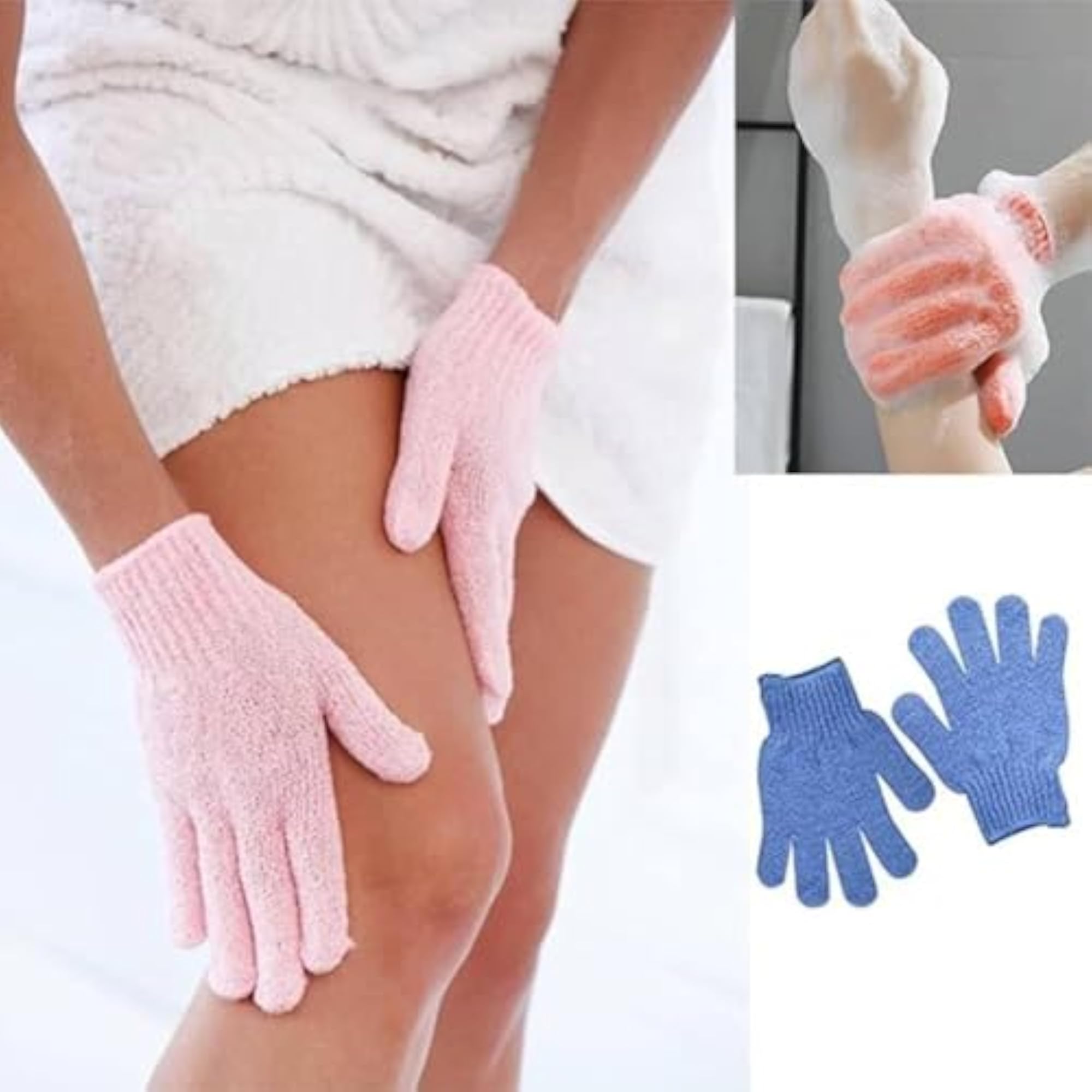 Dual-Sided Exfoliating Gloves for Body Scrub, Multicolour