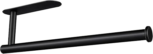 Soporte para toallas de papel debajo del gabinete, soporte de pared para cocina y gabinete, ambos disponibles en adhesivo y tornillos, acero