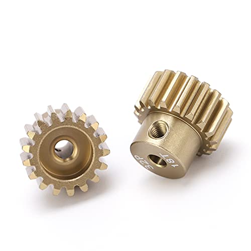 HUIOP Engrenage de Moteur RC, Ensemble de Pignons 32P Durables pour Modèle Voiture télécommandé 1/10, Arbre en Alliage D'aluminium Antirouille 3.175mm, 2 Vis à Métaux (17-18T)