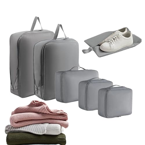 Compression Packing Cubes, 6 Piece Expandable Travel Organiz