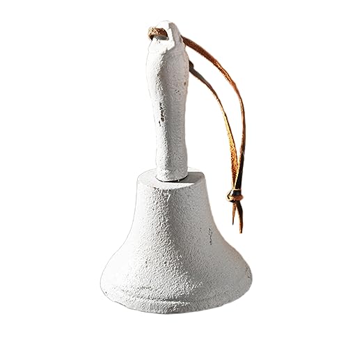 Alipis Campanillas De Hierro Retro para Colgar Diseño De Campanas De Mano para Entrenamiento De y Señalización Blanco