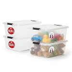 Iris Ohyama – Iris Ohyama Aufbewahrungsboxen mit Deckel, 12.5 L, 4er-Set, 