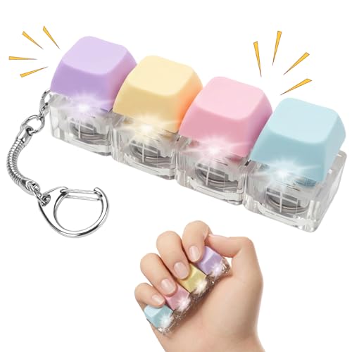TaimeiMao Tastiera antistress, portachiavi con luce LED, divertente e colorata, clicker antistress, per uomini e donne, per la decompressione e la decorazione