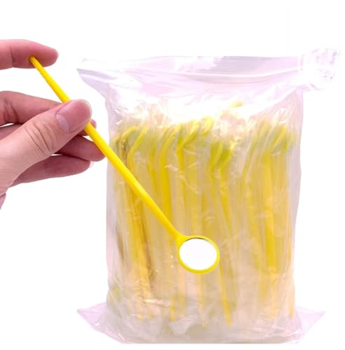 Buyzg 150 Stück Einweg-Mundspiegel Gelb