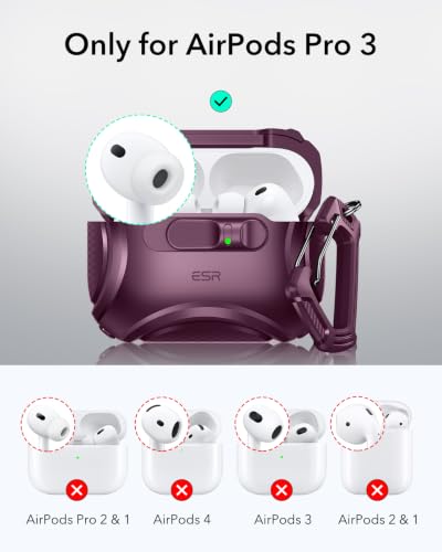 Image of ESR for AirPods Pro 3 Case (2025), Compatible with MagSafe, Burgundy