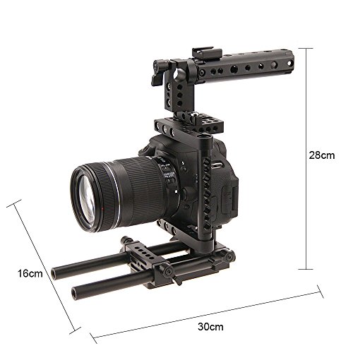 Camvate Camera Cage Rig Top Handle Tripod Mount Plate Compatible For Sony Panasonnic(Black) - 1136 #TOP4