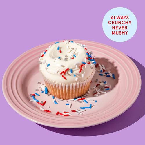 Image of Fancy Sprinkles Superheroes, Assemble! Crunchy Jimmies, Sugar Nuggets, Mini Edible Glitter Stars, And Hexagons In Metallic Silver, Red, White, And Blue.,1 Count,133.4 grams