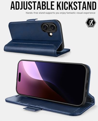 OCASE for iPhone 16 Case, PU Leather Wallet, Magnetic Flip Folio Cover with RFID Blocking, Card Holders, Shockproof TPU - Image 4