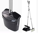 Diseñado para soportar las demandas de uso comercial pero lo suficientemente compacto para uso doméstico; los clips del mango de la escoba sujetan el recogedor mientras no lo usas. Ideal para reducir el espacio de almacenamiento