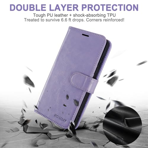 Funda Samsung S26 Plus carcasa tipo libro lavanda 5G con tarjetero protector RFID 5